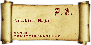 Patatics Maja névjegykártya